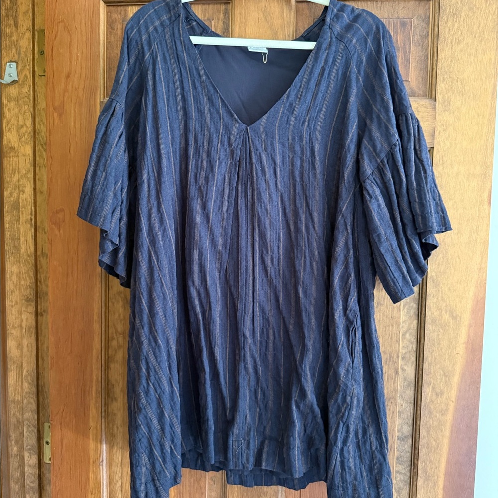 By Together Deep Blue Striped Tunic